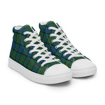 Tartan Men High Top Shoes Clan Lauder Plaid Converse High Tops Sneakers, Converse Christmas Sneakers Plaid High Top Shoes For Men