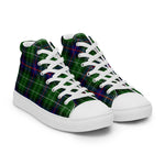 Tartan Men High Top Shoes Clan Leslie Hunting Plaid Converse High Tops Sneakers, Converse Christmas Sneakers Plaid High Top Shoes For Men