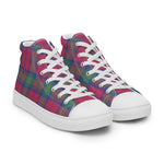 Tartan Men High Top Shoes Clan Lindsay Ancient Plaid Converse High Tops Sneakers, Converse Christmas Sneakers Plaid High Top Shoes For Men