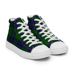 Tartan Men High Top Shoes Clan Lockhart Modern Plaid Converse High Tops Sneakers, Converse Christmas Sneakers Plaid High Top Shoes For Men