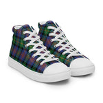 Tartan Men High Top Shoes Clan Logan Ancient Plaid Converse High Tops Sneakers, Converse Christmas Sneakers Plaid High Top Shoes For Men