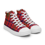 Tartan Men High Top Shoes Clan Lumsden Modern Plaid Converse High Tops Sneakers, Converse Christmas Sneakers Plaid High Top Shoes For Men
