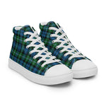 Tartan Men High Top Shoes Clan Lyon Hunting Plaid Converse High Tops Sneakers, Converse Christmas Sneakers Plaid High Top Shoes For Men
