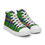 Tartan Men High Top Shoes Clan New Mexico Plaid Converse High Tops Sneakers, Converse Christmas Sneakers Plaid High Top Shoes For Men