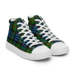 Tartan Men High Top Shoes Clan Newlands Plaid Converse High Tops Sneakers, Converse Christmas Sneakers Plaid High Top Shoes For Men