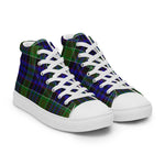 Tartan Men High Top Shoes Clan Newman Plaid Converse High Tops Sneakers, Converse Christmas Sneakers Plaid High Top Shoes For Men