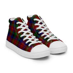 Tartan Men High Top Shoes Clan Tennant Plaid Converse High Tops Sneakers, Converse Christmas Sneakers Plaid High Top Shoes For Men