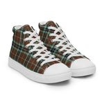 Tartan Men High Top Shoes Clan Thomson Hunting Modern Plaid Converse High Tops Sneakers, Converse Christmas Sneakers Plaid High Top Shoes For Men