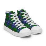 Tartan Men High Top Shoes Clan Turnbull Hunting Plaid Converse High Tops Sneakers, Converse Christmas Sneakers Plaid High Top Shoes For Men
