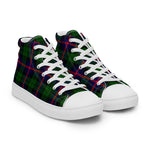 Tartan Men High Top Shoes Clan Urquhart Modern Plaid Converse High Tops Sneakers, Converse Christmas Sneakers Plaid High Top Shoes For Men