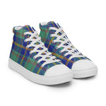 Tartan Men High Top Shoes Clan US Marine Plaid Converse High Tops Sneakers, Converse Christmas Sneakers Plaid High Top Shoes For Men