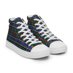 Tartan Men High Top Shoes Clan Ogilvie Hunting Modern Plaid Converse High Tops Sneakers, Converse Christmas Sneakers Plaid High Top Shoes For Men