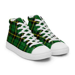 Plaid Tartan Men High Top Sneakers Clan Wallace Hunting Plaid Converse High Tops Sneakers, Converse Christmas Sneakers