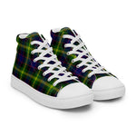 Plaid Tartan Men High Top Sneakers Clan Watson Modern Plaid Converse High Tops Sneakers, Converse Christmas Sneakers