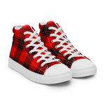 Plaid Tartan Men High Top Sneakers Clan Wemyss Plaid Converse High Tops Sneakers, Converse Christmas Sneakers