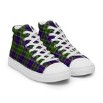 Plaid Tartan Men High Top Sneakers Clan Whitefoord Plaid Converse High Tops Sneakers, Converse Christmas Sneakers