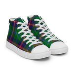 Plaid Tartan Men High Top Sneakers Clan Young Plaid Converse High Tops Sneakers, Converse Christmas Sneakers