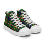 Plaid Tartan Men High Top Sneakers Clan Reid Green Plaid Converse High Tops Sneakers, Converse Christmas Sneakers