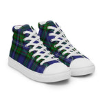 Plaid Tartan Men High Top Sneakers Clan Robertson Hunting Modern Plaid Converse High Tops Sneakers, Converse Christmas Sneakers
