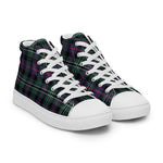 Plaid Tartan Men High Top Sneakers Clan Rose Hunting Modern Plaid Converse High Tops Sneakers, Converse Christmas Sneakers