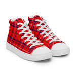 Plaid Tartan Men High Top Sneakers Clan Rose Plaid Converse High Tops Sneakers, Converse Christmas Sneakers