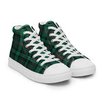 Plaid Tartan Men High Top Sneakers Clan Ross Hunting Modern Plaid Converse High Tops Sneakers, Converse Christmas Sneakers