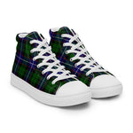 Plaid Tartan Men High Top Sneakers Clan Russell Plaid Converse High Tops Sneakers, Converse Christmas Sneakers