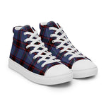 Plaid Tartan Men High Top Sneakers Clan Rutherford Hunting Plaid Converse High Tops Sneakers, Converse Christmas Sneakers