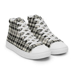 Plaid Tartan Men High Top Sneakers Clan Scott Black White Ancient Plaid Converse High Tops Sneakers, Converse Christmas Sneakers