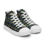Plaid Tartan Men High Top Sneakers Clan Scott Green Modern Plaid Converse High Tops Sneakers, Converse Christmas Sneakers