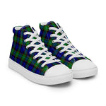 Plaid Tartan Men High Top Sneakers Clan Sempill Plaid Converse High Tops Sneakers, Converse Christmas Sneakers