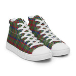 Plaid Tartan Men High Top Sneakers Clan Shaw Green Modern Plaid Converse High Tops Sneakers, Converse Christmas Sneakers