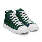 Plaid Tartan Men High Top Sneakers Clan Stewart Hunting Modern Plaid Converse High Tops Sneakers, Converse Christmas Sneakers