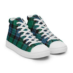 Plaid Tartan Men High Top Sneakers Clan Stewart Old Ancient Plaid Converse High Tops Sneakers, Converse Christmas Sneakers