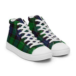 Plaid Tartan Men High Top Sneakers Clan Stewart Old Modern Plaid Converse High Tops Sneakers, Converse Christmas Sneakers