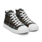 Plaid Tartan Men High Top Sneakers Clan Stewart Old Weathered Plaid Converse High Tops Sneakers, Converse Christmas Sneakers