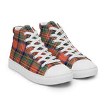 Plaid Tartan Men High Top Sneakers Clan Stewart Old Weathered Plaid Converse High Tops Sneakers, Converse Christmas Sneakers