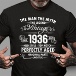 Mens Man Myth Legend 1936 85th Bday Gifts For 85 Years Old Birthday Shirt - Scotstee Shop