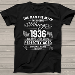 Mens Man Myth Legend 1936 85th Bday Gifts For 85 Years Old Birthday Shirt - Scotstee Shop