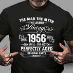 Mens Man Myth Legend 1956 65th Bday Gifts For 65 Years Old Birthday Shirt 65th Birthday Shirt - Scotstee Shop
