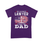 Scotstee Shop - Mens My Favorite Lawyer Calls Me Dad USA Flag Father's Day Shirt