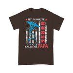 Scotstee Shop - Mens My Favorite Nurse Calls Me Papa USA Flag Father's Day 4th Of July Shirt Nurse 4th of July Shirt