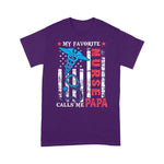 Scotstee Shop - Mens My Favorite Nurse Calls Me Papa USA Flag Father's Day 4th Of July Shirt Nurse 4th of July Shirt