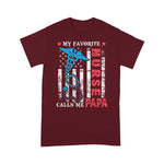 Scotstee Shop - Mens My Favorite Nurse Calls Me Papa USA Flag Father's Day 4th Of July Shirt Nurse 4th of July Shirt