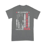 Scotstee Shop - Mens My Favorite Soldier Calls Me Papa USA Flag Father's Day 4th Of July Shirt