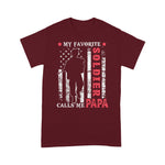 Scotstee Shop - Mens My Favorite Soldier Calls Me Papa USA Flag Father's Day 4th Of July Shirt