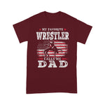 Scotstee Shop - Mens My Favorite Wrestler Calls Me Dad USA Flag Father's day 4th Of July Shirt