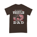 Scotstee Shop - Mens My Favorite Wrestler Calls Me Dad USA Flag Father's day 4th Of July Shirt