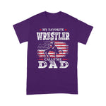 Scotstee Shop - Mens My Favorite Wrestler Calls Me Dad USA Flag Father's day 4th Of July Shirt