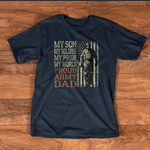 Scotstee Shop - Mens My Son Is A Soldier Hero Proud Army Dad US Military Father trump 4th Of July Shirt Army Shirts